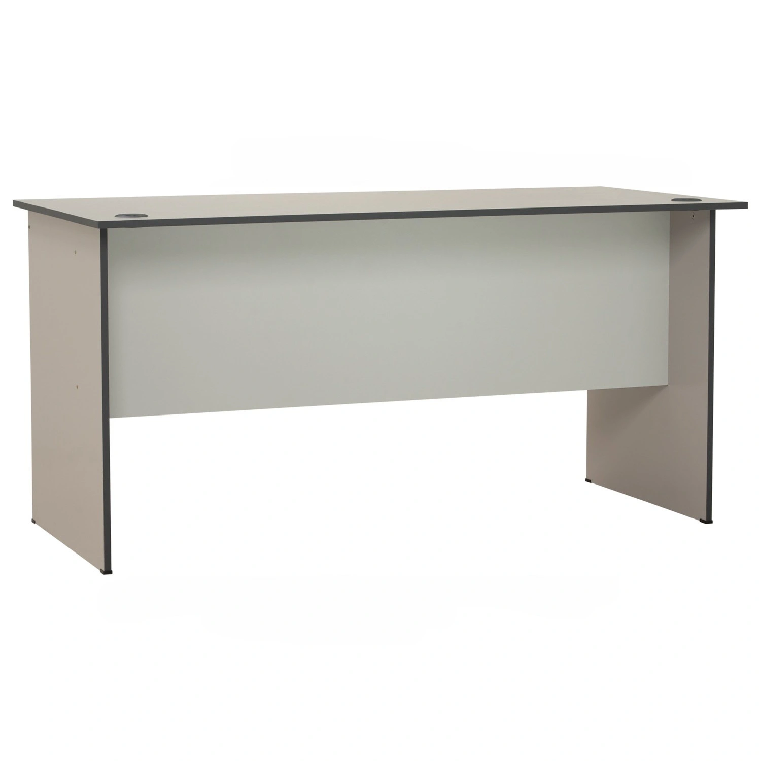 OFFICE TABLE GREY WITH 2 CABLE HOLE_BACK